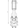 RVS meskant-plaatafsluiter, pneumatisch&nbsp;&nbsp;|&nbsp;&nbsp;KP-195